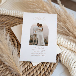 Mongram Romantic Chic Arch Foto Hochzeit Folieneinladung