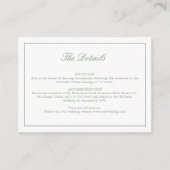 Mongram Sage Grüne Details Hochzeit Begleitkarte (Vorderseite)