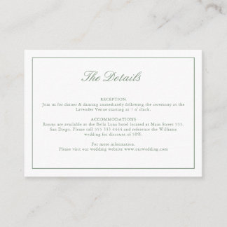 Mongram Sage Grüne Details Hochzeit Begleitkarte