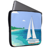 Mongram Sailboat Coastal Tropical Laptop Sleeve (Vorne Rechts)