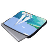 Mongram Sailboat Coastal Tropical Laptop Sleeve (Vorne Knopf)