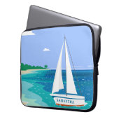 Mongram Sailboat Coastal Tropical Laptop Sleeve (Vorderseite Links)
