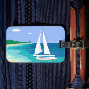 Mongram Sailboat Tropical Beach Gepäckanhänger