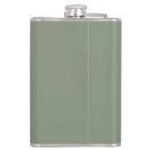 Mongram Script Branch Sage Green Wedding Flachmann (Rückseite)