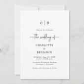 Mongram Script Hochzeit Einladung (Vorderseite)