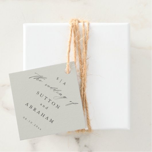 Mongram Script Hochzeit Geschenkanhänger (Beispiel)