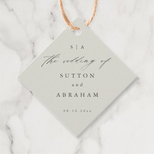 Mongram Script Hochzeit Geschenkanhänger (Vorderseite)