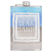 Mongram Sea & Sand Coastal Beach Flachmann (Vorderseite)