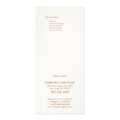 Mongram Seashell Salon Price List Service Menu Werbekarte (Hinten)