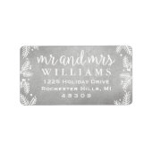 Mongram Silver Holiday Rücksendeadresse Adressaufkleber (Vorne)