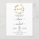 Mongram Sonnenblume Eukalyptus Wedding Flyer (Vorne)