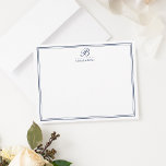 Mongram Stationery Cards für Navy Script Einladung<br><div class="desc">Unsere einfachen und raffinierten mit Monogramm Karten sind eine wunderschöne Wahl für Hochzeitskunst oder eine Alternative zu den klassischen bedruckten Dankkarten. Flachkarten zeichnen sich durch ein marineblau-doppelgrenzenloses Design aus, wobei Ihr Single zunächst ein Monogramm in elegantem Schriftsatz und Ihre Namen in klassischer Blocktypografie trägt. Schlichte weiße Umschläge sind im Lieferumfang...</div>