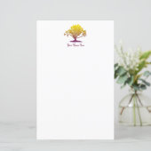 Mongram Stationery Sheet "Eleganter Baum des Leben (Stehend Vorderseite)
