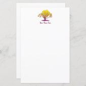 Mongram Stationery Sheet "Eleganter Baum des Leben (Vorne/Hinten)