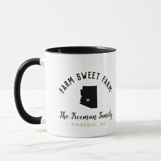 Mongram-Tasse der süßen Bauernfamilie von Arizona Tasse (Links)