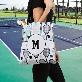 Mongram Tennis Racket Muster Tote Bag Tasche