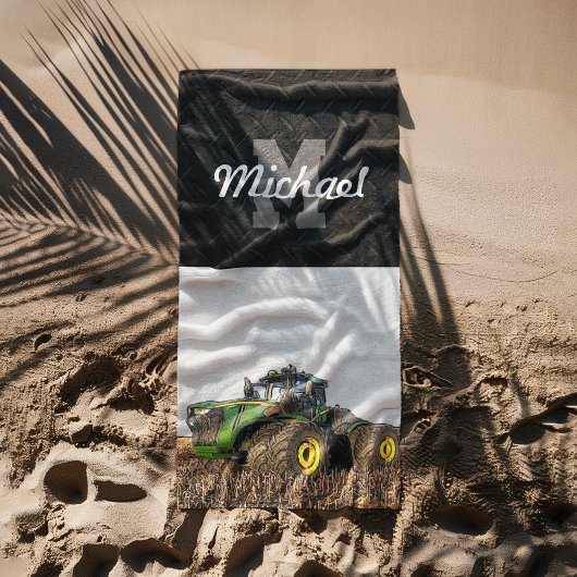 Mongram Traktor Farm Tillage Men Equipment Strandtuch