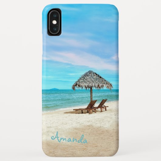 Mongram Tropical Beach Landschaft Case-Mate iPhone Hülle (Rückseite)