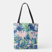 Mongram Tropical Floral Golf Totbeutel Tasche (Rückseite)