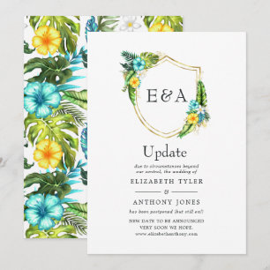 Mongram Tropical Summer Beach Wedding Update Einladung