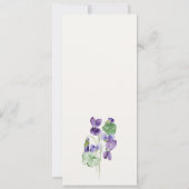 Mongram Violet Floral Bunch Menü Card Einladung (Rückseite)