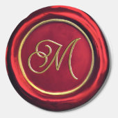 Mongram Wachs Siegel Sticker für Red and Gold (Vorderseite)
