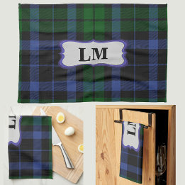 Mongram Wallace Tartan Blue Green Sports & Kitchen Handtuch