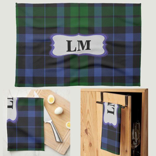 Mongram Wallace Tartan Blue Green Sports & Kitchen Handtuch