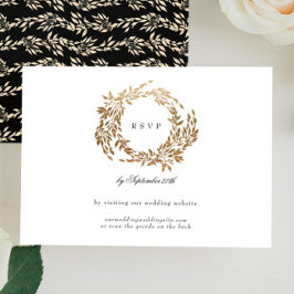 Mongram Wappen Classic Elegant Wedding Website RSVP Karte