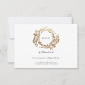 Mongram Wappen Classic Elegant Wedding Website RSVP Karte (Vorderseite)