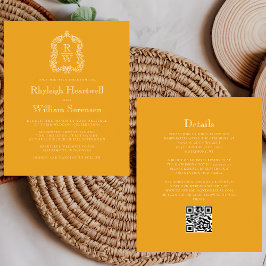 Mongram Wappen Marigold QR Code Hochzeit