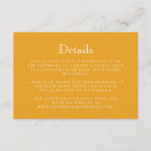 Mongram Wappen Marigold Yellow Wedding Details Begleitkarte (Vorderseite)