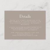 Mongram Wappen Taupe Wedding Details Begleitkarte (Vorderseite)