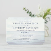 Mongram Wasserfarbeneisen-Anker-Hochzeit Einladung (Stehend Vorderseite)