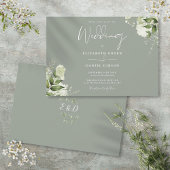 Mongram Wedding Green Botanical Greenerity Einladung