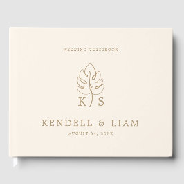Mongram Wedding Logo Monstera Gästebuch