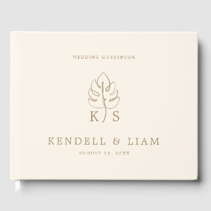 Mongram Wedding Logo Monstera Gästebuch