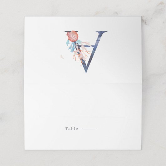 Mongram Wedding Platzkarte (Außenseite Aufgefaltet)