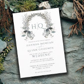 Mongram Wedding Wreath Wedding Einladung