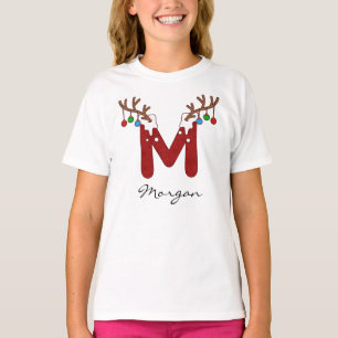Mongram Weihnachts-Familienfeiertag T-Shirt