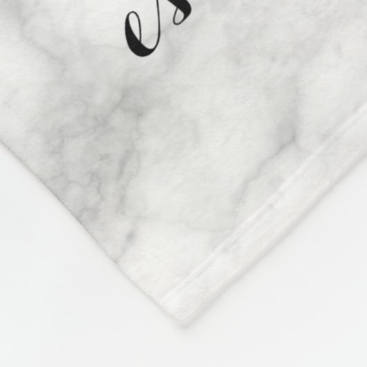 Mongram White Marble Hochzeitstag Jahrestag Fleecedecke (Ecke)