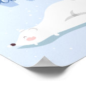 Mongram Winter Polar Bear Kinderzimmer Wall Decke Poster (Ecke)
