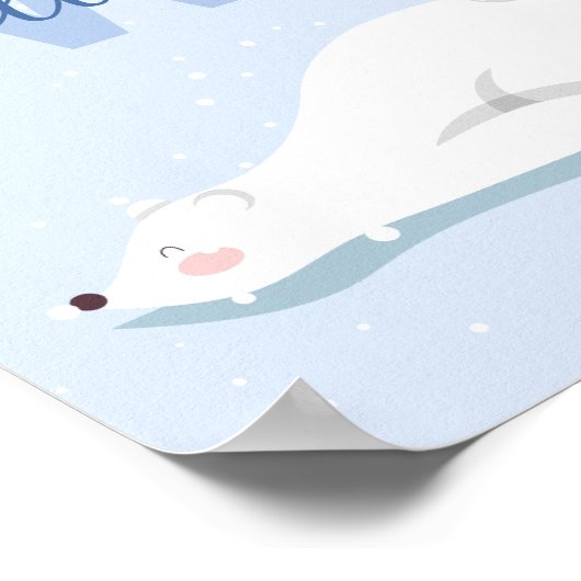 Mongram Winter Polar Bear Kinderzimmer Wall Decke Poster (Ecke)