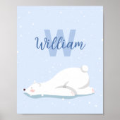 Mongram Winter Polar Bear Kinderzimmer Wall Decke Poster (Vorne)