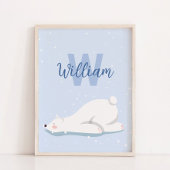 Mongram Winter Polar Bear Kinderzimmer Wall Decke Poster