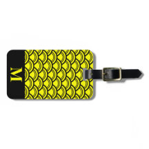 Mongram Yellow Art Deco Scallop Fish Scales