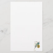 Mongrammatiertes Pfau Aquamarin und goldgedeckte H Briefpapier (Rückseite)
