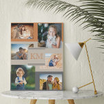 Mongrammatisch 6 Fotomaterial Burnt Orange Beige Künstlicher Leinwanddruck<br><div class="desc">Stilvolle Foto-Leinwand, um mit Ihren Fotos und Initialen(n) zu personalisieren. Die Fotovorlage ist für Sie bereit, um 6 Ihrer Lieblingsfotos hinzuzufügen, die im Uhrzeigersinn von oben links sind. Die Collage ist Set vor einem neutralen, warmen Hintergrund aus gebranntem Orange, Pilzbeige und Holzkohle grau. Bitte stöbern Sie in unserem Shop für...</div>