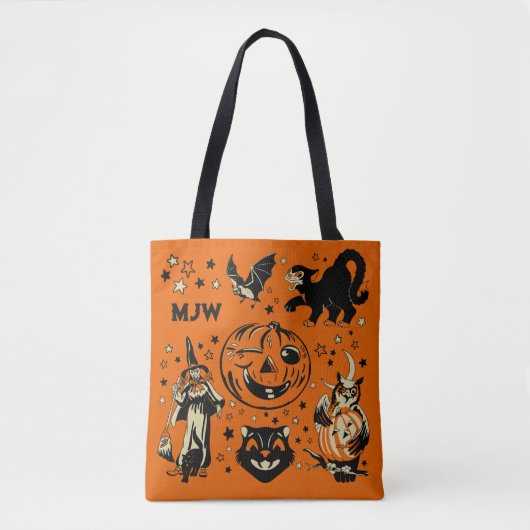 Mongrammed Retro Halloween Tasche (Vorderseite)