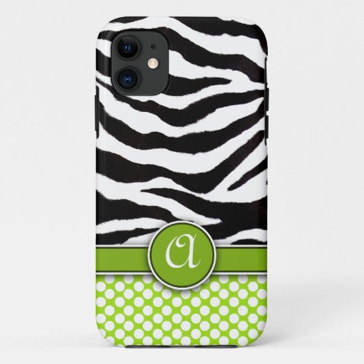 Mongrammed Zebra-Druck iPhone 5 Case-Mate Hülle (Rückseite)